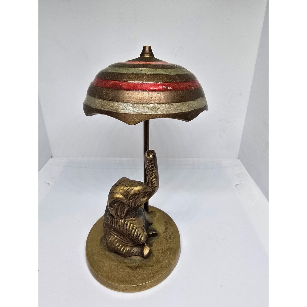 Elephant Statue Under Umbrella Decor Accent Tabletop Figurine Sculpture